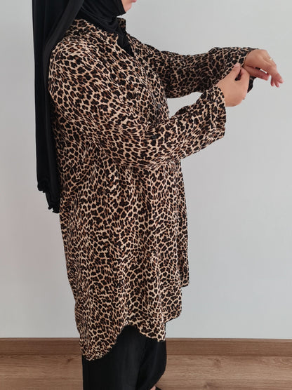 Vestido camisero Leopardo