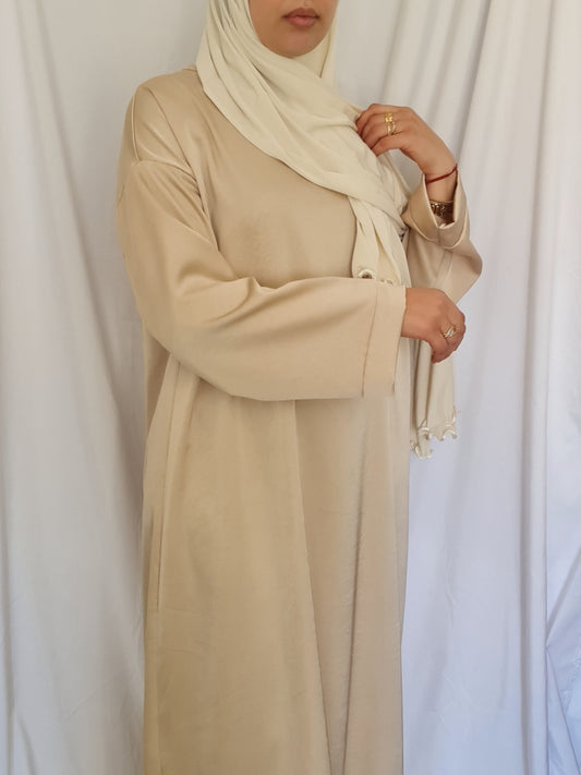 Abaya satén beige