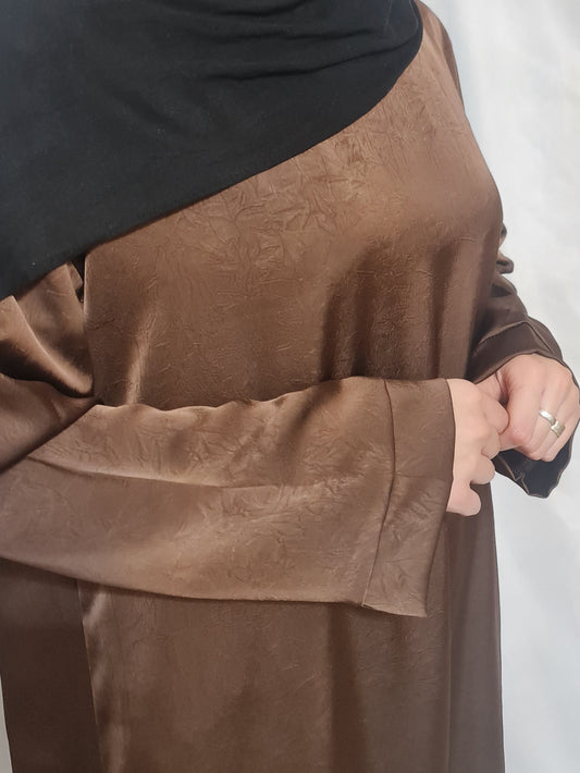 Abaya satén beige