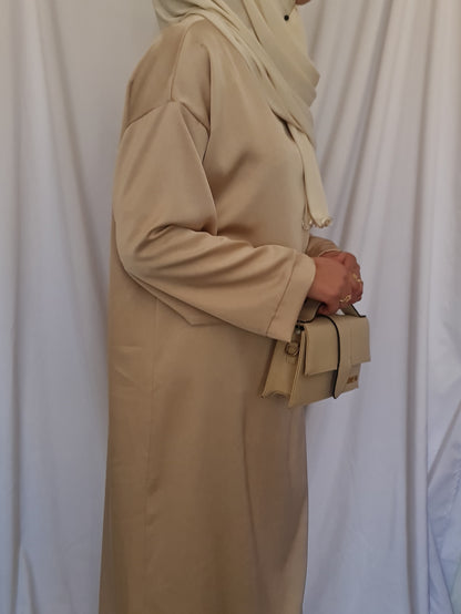 Abaya satén beige