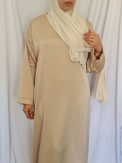 Abaya satén beige